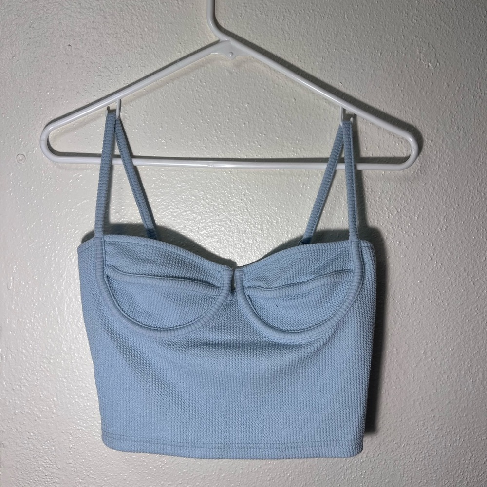 Fashion Nova Light Blue Crop Top